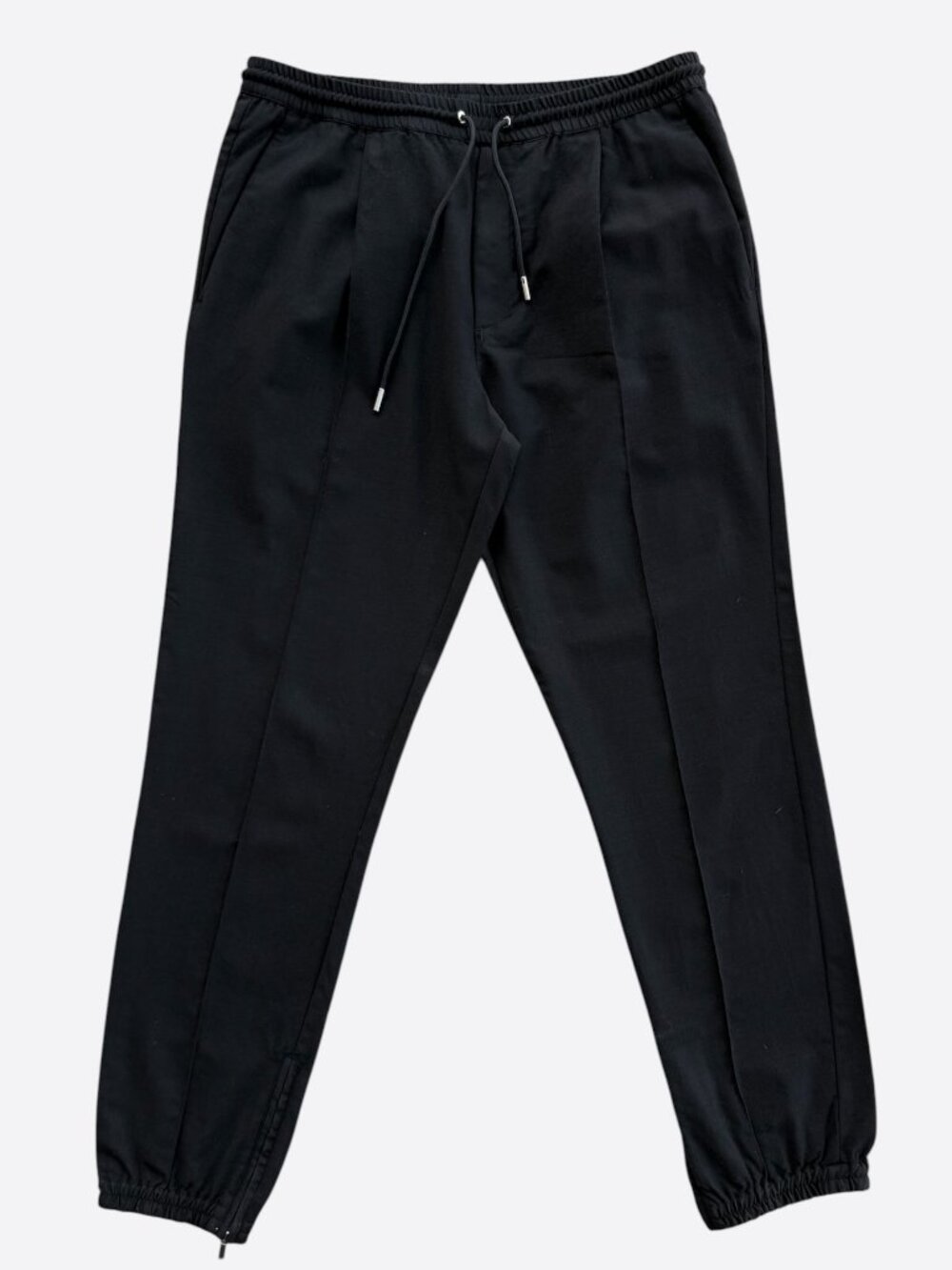 Dior Black Pleated Wool Jogger Pants
